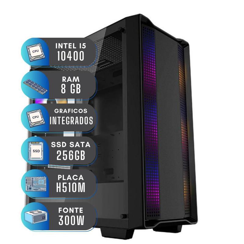 Computador Intel Core i5 10400 Windows 11 8GB SSD 256GB 300W - NTC